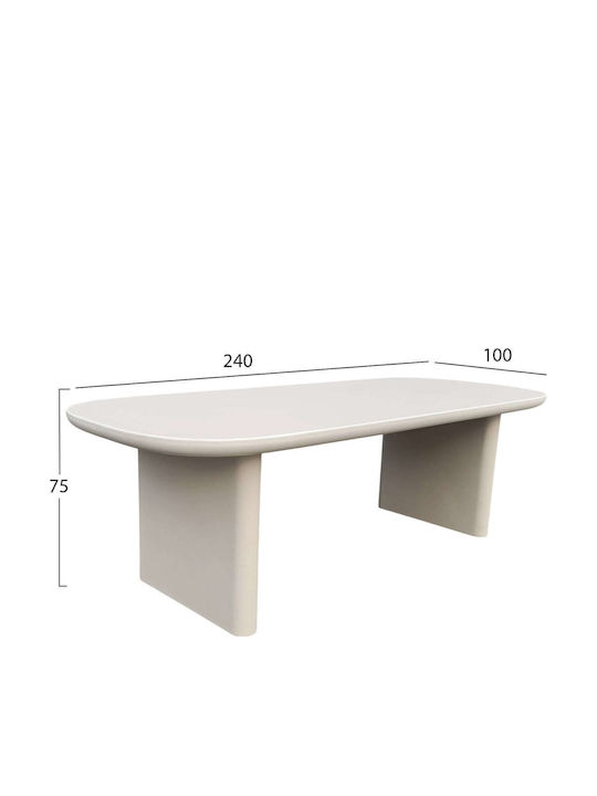 Dining Room Table with Beige Concrete Top 240x100x75cm