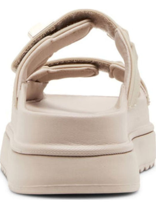 Women's Flat Sandals Flatforms in Beige Color