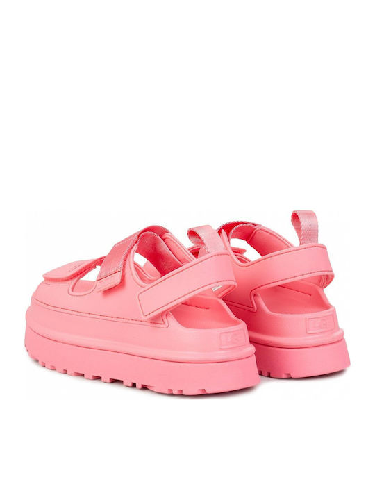 GoldenGlow Women's Flat Sandals Tropical Pink