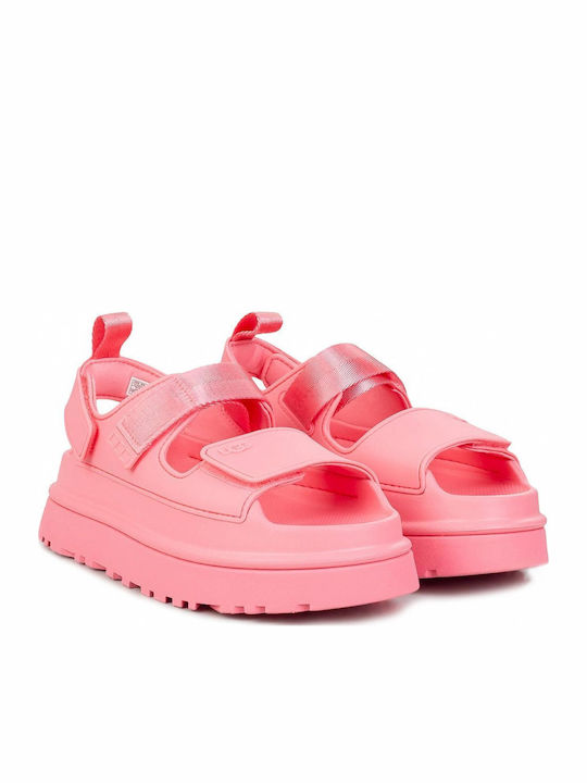 GoldenGlow Women's Flat Sandals Tropical Pink