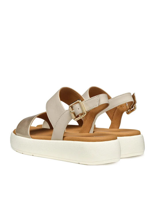 Camalei Γυναικεία Σανδάλια Flatforms Μπεζ