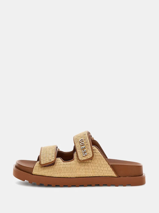 Women's Flat Sandals in Beige Color