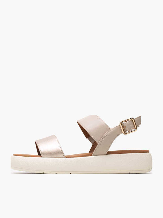 Camalei Γυναικεία Σανδάλια Flatforms Μπεζ