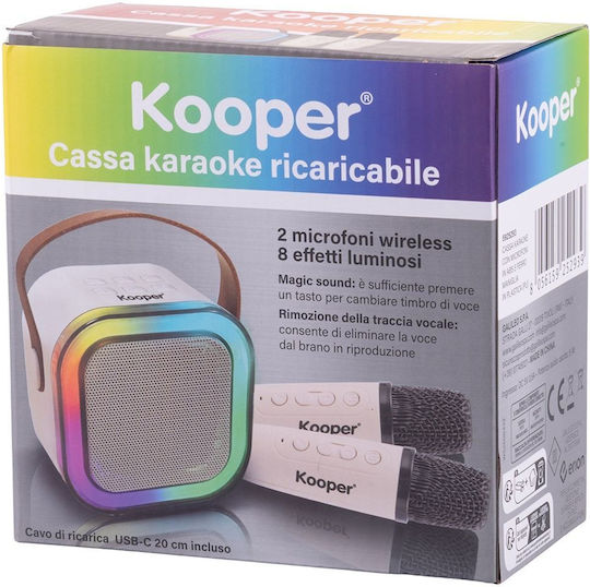 Kooper Ηχείο Karaoke με Ασύρματα Μικρόφωνα και Εφέ Φωτισμού 5925293 Ροζ