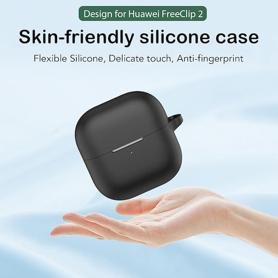 Techsuit Smooth Ultradünne Silikon-Hülle in Schwarz für Huawei FreeClip 2