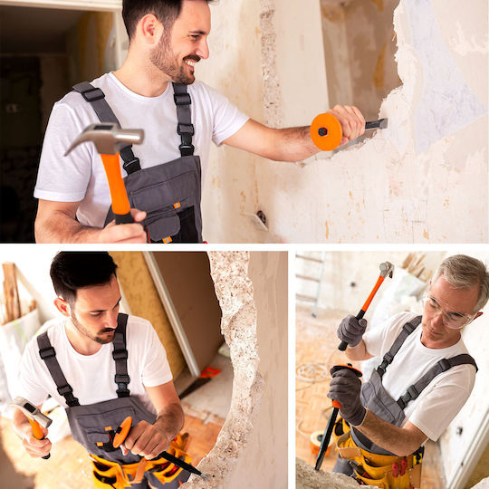 Dălți Metalice Cold Chisel Lățime 350 Mm Lamă 25 Mm Mâner Ergonomic Scut Protector Oțel Aliat