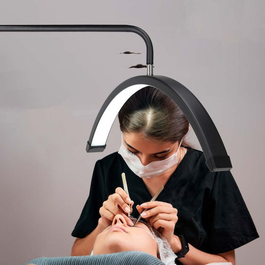 Kesnup Lampă Led Profesională Cosmetică Tip Semilună Ideală Pentru Extensii Gene Manichiură Tatuaje Sală Telecomandă Putere 36w Lumină Caldă Neutră Rece 7 Moduri Iluminare Rotire 360° Înălțime 140 180 Cm Neagră