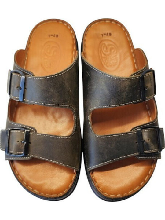 Leather Men's Sandals in Brown Colour