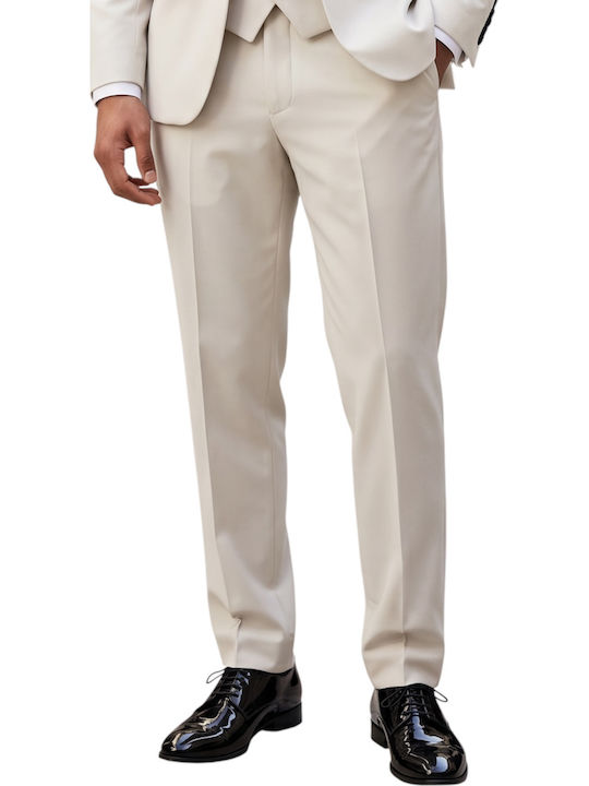 Men's Groom's Suit with Vest Ecru