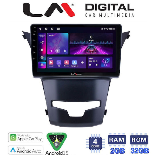 LM Digital Ηχοσύστημα Αυτοκινήτου για Daewoo Korando Ssangyong Korando 2014> (Bluetooth/USB/WiFi/GPS/Apple-Carplay/Android-Auto) με Οθόνη Αφής 9"