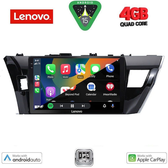 Lenovo Ηχοσύστημα Αυτοκινήτου για Toyota Corolla 2013-2016 (Bluetooth/USB/WiFi/GPS/Apple-Carplay/Android-Auto) με Οθόνη Αφής 10"