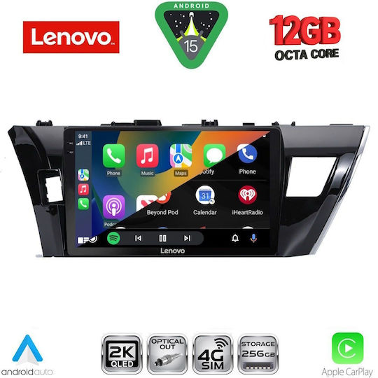 Lenovo Автомобилна Аудио Система за Toyota Corolla 2013-2016 (Bluetooth/USB/Вграден Wi-Fi/GPS/Apple CarPlay/Android Auto) с Touch Screen 10"