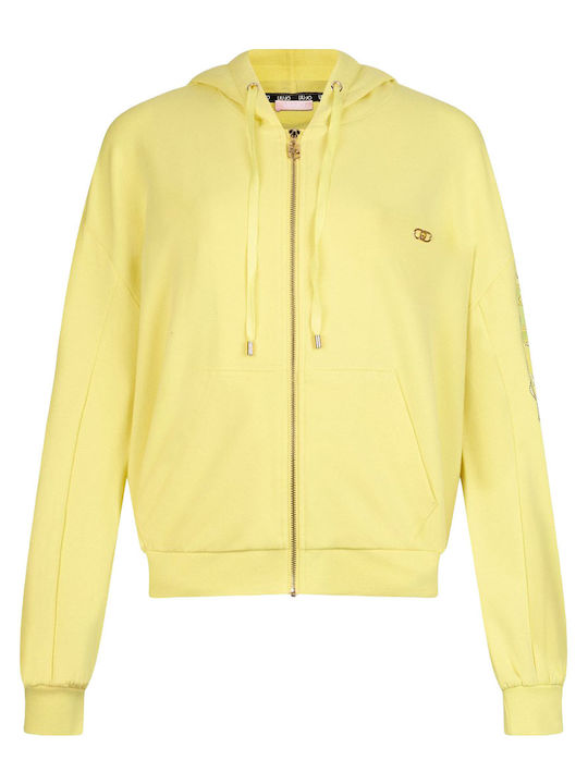 Women's Sweatshirt Cardigan Hooded Yellow