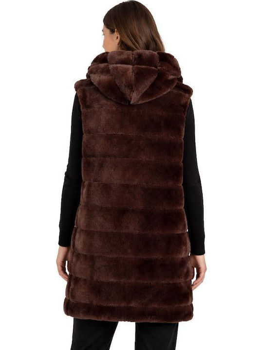 Blană Scurtă de Damă Dark Brown