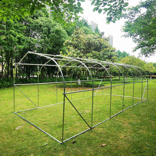 Tunnel 18m2 6x3m UV Aluminum Sheet Greenhouse 140g Galvanized 12 Windows