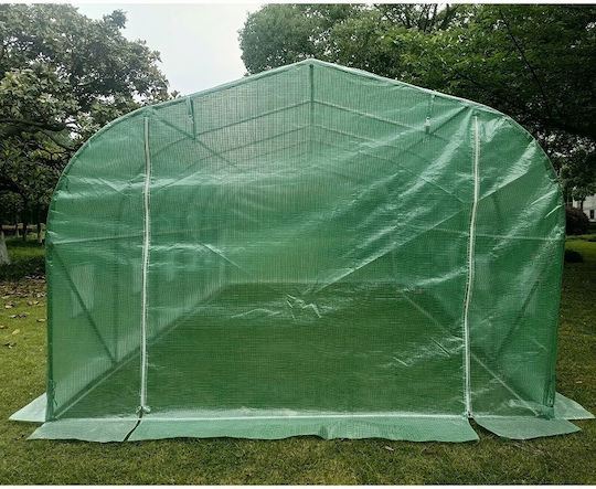 Tunnel 18m2 6x3m UV Aluminum Sheet Greenhouse 140g Galvanized 12 Windows