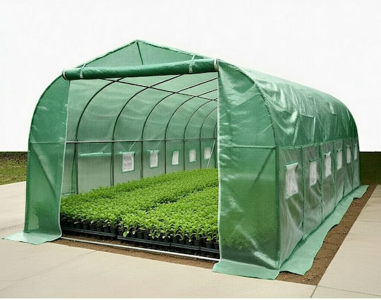 Tunnel 18m2 6x3m UV Aluminum Sheet Greenhouse 140g Galvanized 12 Windows