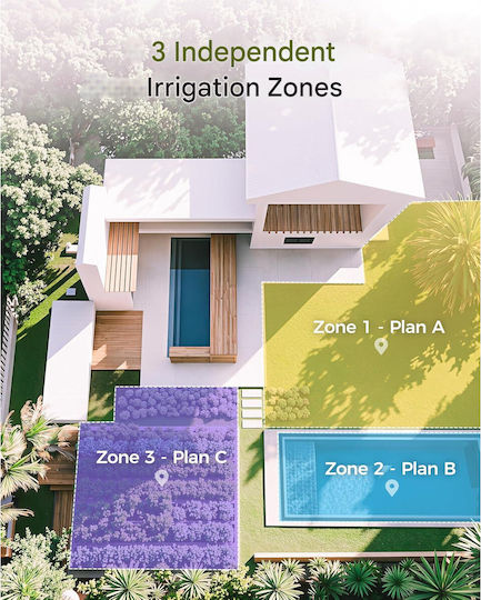 Diivoo Irrigation Timer 3 Outputs Automatic Manual Watering Timer Large Lcd Display Brass Connectors Rain Delay Function Digital Programming Garden Lawn