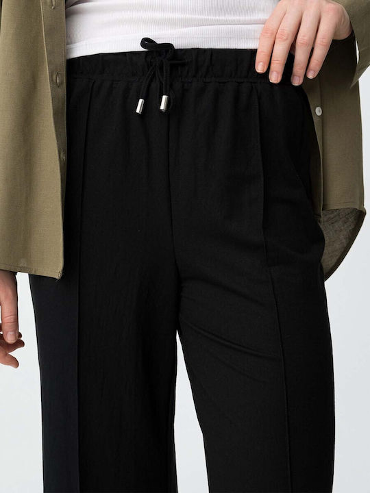 Women's High Rise Pantaloons with Rubber Band Black
