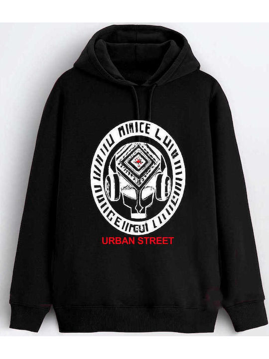 Sweatshirt With Hood Black T0212M