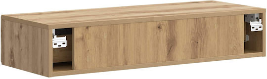 Wall Living Room Cabinet Made of Brown Particle Board 87.5x34.5x17cm