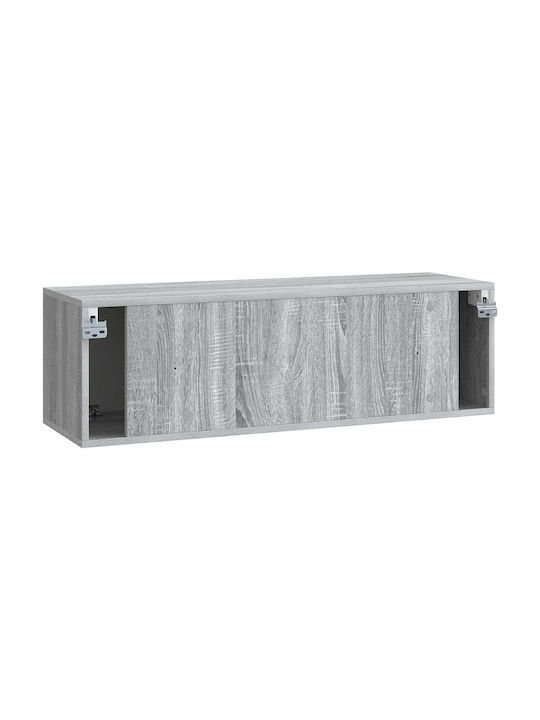 Wand Wohnzimmer Vitrine aus Spanplatte Grau Sonoma 98x31x30cm