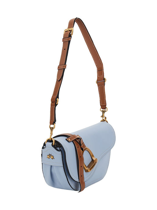 Leather Women's Shoulder Bag Blue