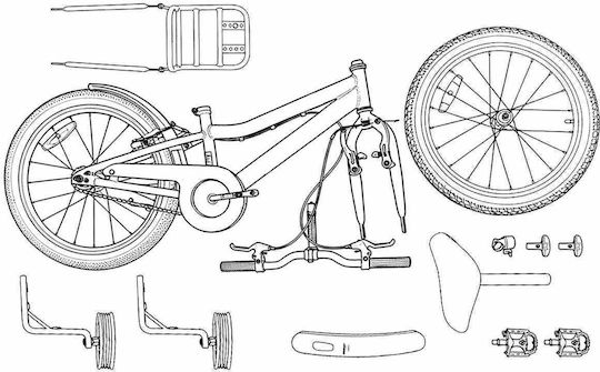 vidaXL 16" Kinderfahrrad Mountainbike Orange