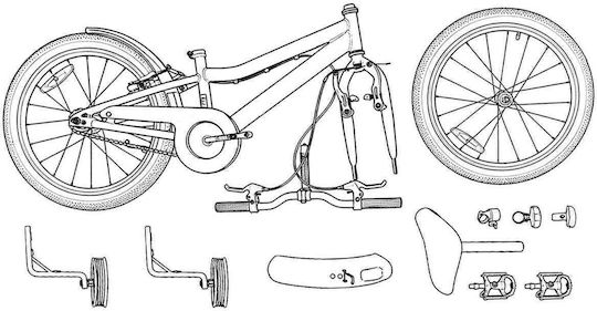 vidaXL Bicicletă Copii BMX 14" Roșie