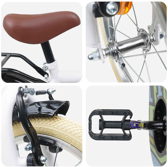 vidaXL Bicicletă De Munte Pentru Copii Albă 12"