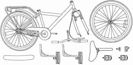 vidaXL Bicicletă De Munte Pentru Copii Albă 12"