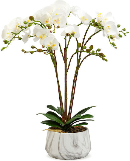 Plantă Artificială Orhidee Albă 58 Cm Elegantă Realistă Decor Acasă Birou Evenimente