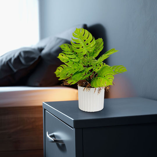 Artificial Monstera Decorative Plant 22 Cm In Pot Realistic Design Home Office Decor