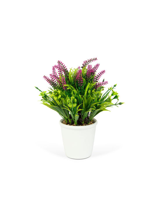Decorative Artificial Lavender Plant 20 Cm In Pot Realistic Design Home Office Decor
