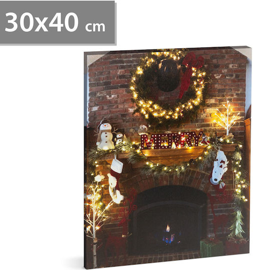 Led Christmas Painting 40 X 30 Cm Wall Decor Warm White Light 2 X Aa Batteries Led Christmas Painting 40 X 30 Cm Wall Decor Warm White Light 2 X Aa Batteries