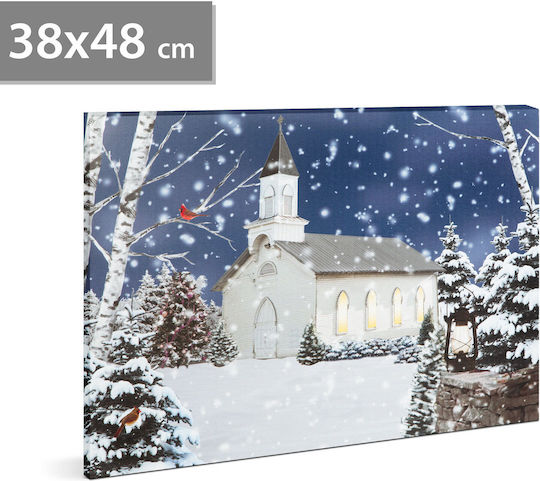 Led Christmas Winter Landscape Painting 48 X 38 Cm Wall Decor Warm White Light 2 X Aa Batteries Led Christmas Winter Landscape Painting 48 X 38 Cm Wall Decor Warm White Light 2 X Aa Batteries