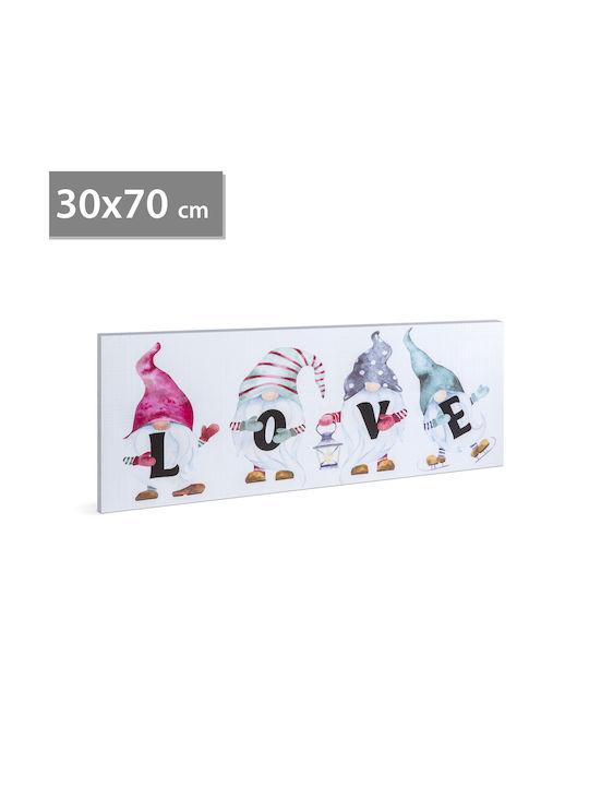 Led Love Gemälde 70 x 30 cm Wanddekoration Warmweißes Licht 2 x AA Batterien