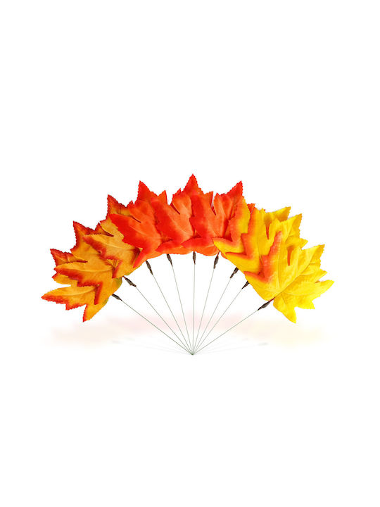Set 9 Decorative Autumn Leaves 28 Cm Warm Colors Yellow Orange Red