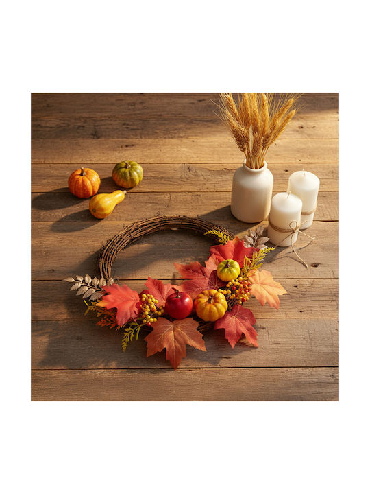 Coroană De Toamnă 35 Cm Frunze Decorative Fructe