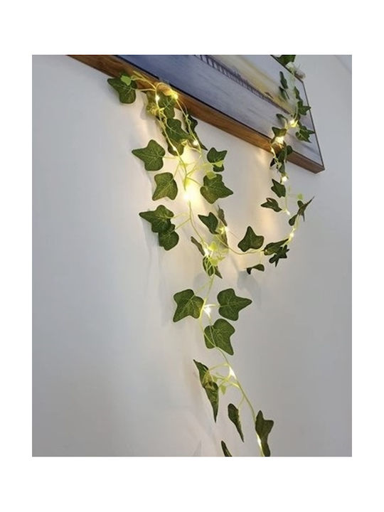 Ghirlandă Decorativă Cu Iedera Iluminată Pentru Perete Balcon Terasă Verde