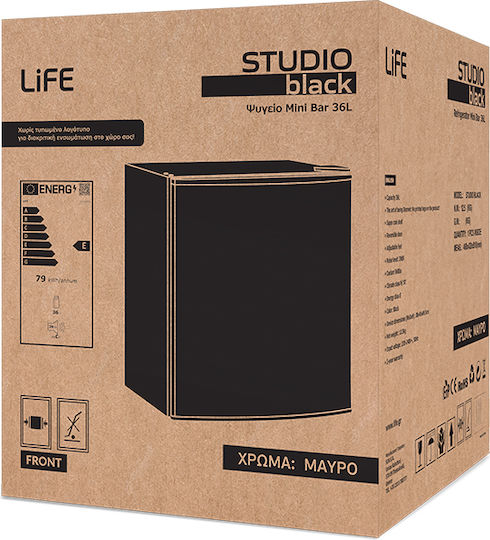 Life Mini Bar 36lt Υ49.5xΠ38xΒ45εκ. Μαύρο 221-0525