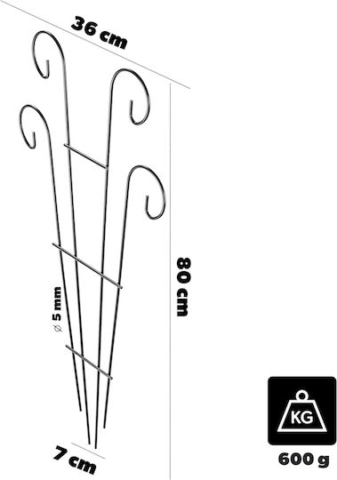 Kadax Steel Garden Stake 36 X 80 Cm 1 Pc