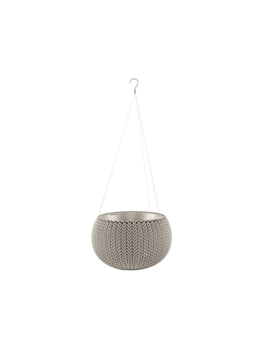 Keter Cozy Rattan Plastic Flower Pot Beige 36x36x29cm