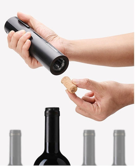 Kesnup Set Tirbușon Electric 6 Accesorii Vin Include Deschizător Electric Tăietor Folie Aerator De Turnare 2 Pompe Vid Dopuri Suport Ergonomic Alimentat De 4 Baterii Aa Material Abs Premium Negru