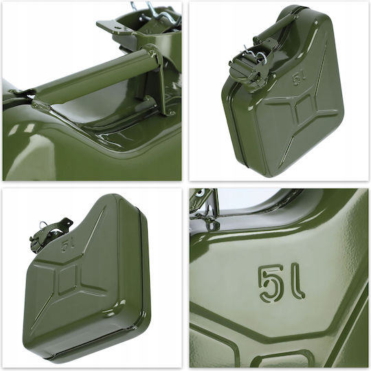 Kadax Stahl Kraftstoffkanister 5l + 31 Cm Trichter Grüne