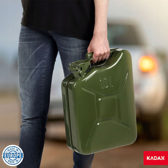 Kadax Stahl Kraftstoffkanister 10l + 31 Cm Trichter Grüne