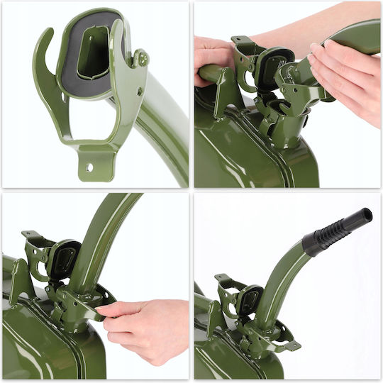 Kadax Stahl Kraftstoffkanister 5l + 31 Cm Trichter Grüne