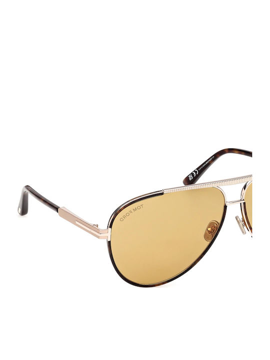 Tom Ford Men's Sunglasses with Brown Tartaruga Frame and Brown Gradient Lens