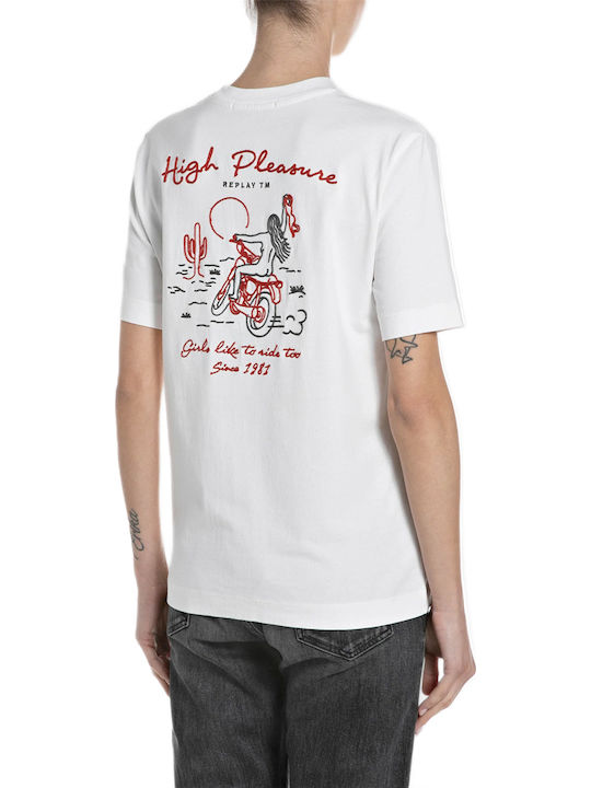 Replay Damen T-Shirt Weiß