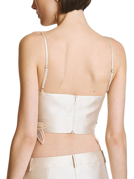 Access Дамска Блуза Корсет с Тънки Презрамки и Дантела Екрю Access Дамска Блуза Корсет с Тънки Презрамки и Дантела Екрю